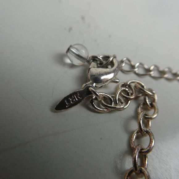 Triple Multi Strand Graduated Round Faux Pearl Beaded Rhinestone Bib Necklace - Picture 8 of 9